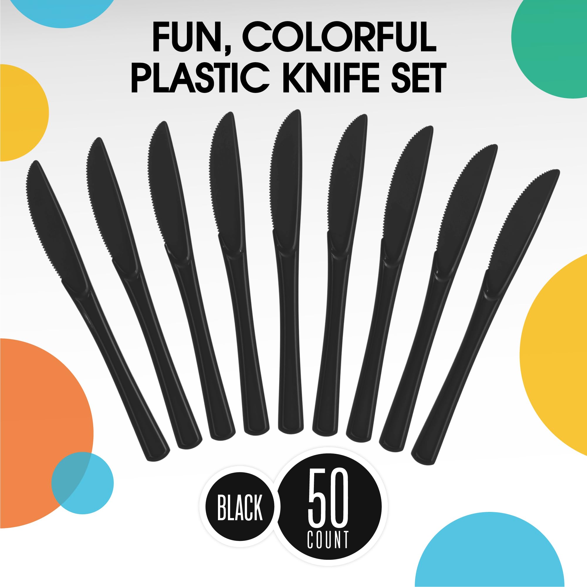 Heavy Duty Black Plastic Knives | 1200 Count