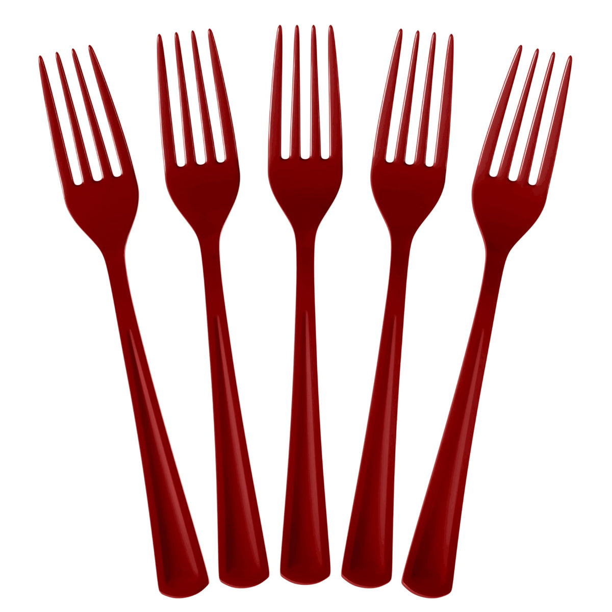 Heavy Duty Burgundy Plastic Forks | 1200 Count