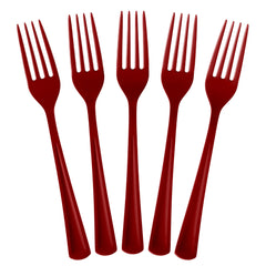 Heavy Duty Burgundy Plastic Forks | 1200 Count