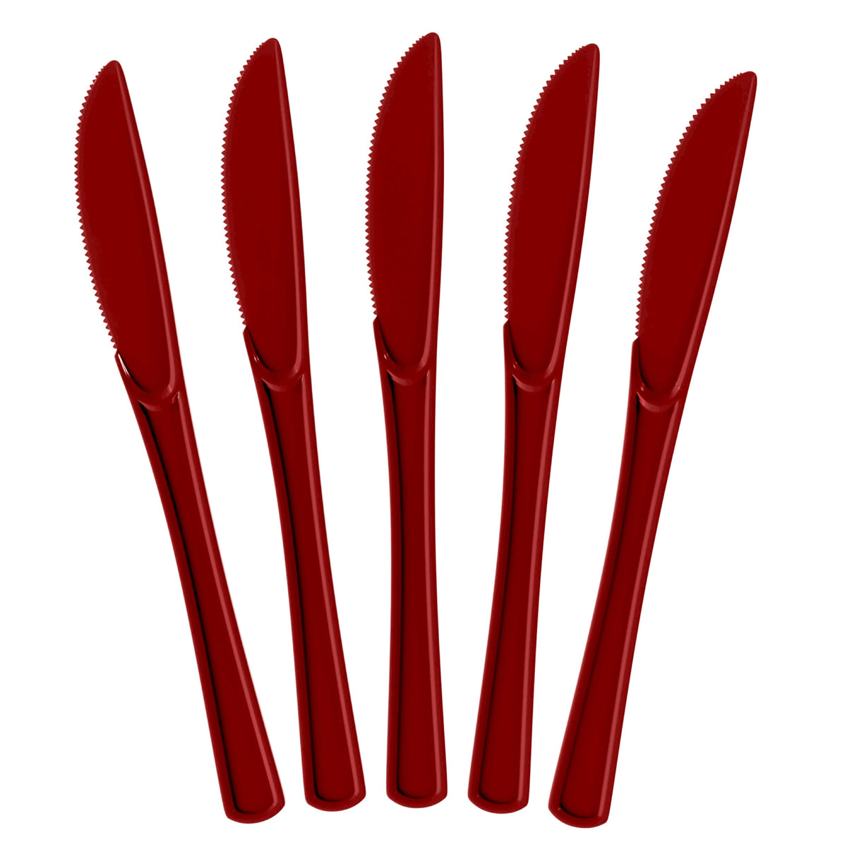 Heavy Duty Burgundy Plastic Knives | 1200 Count