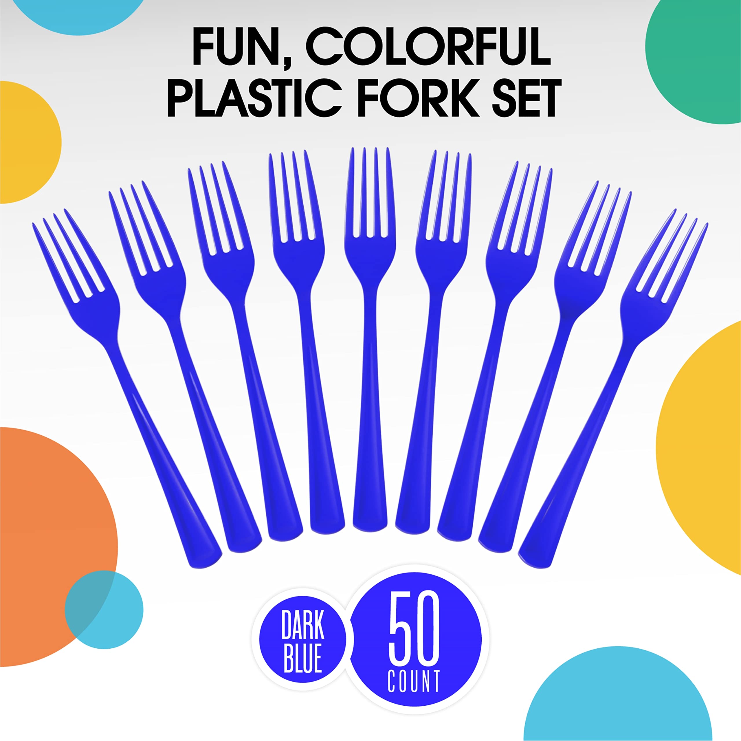 Heavy Duty Dark Blue Plastic Forks | 1200 Count