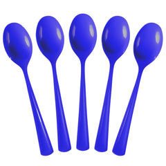 Heavy Duty Dark Blue Plastic Spoons | 1200 Count