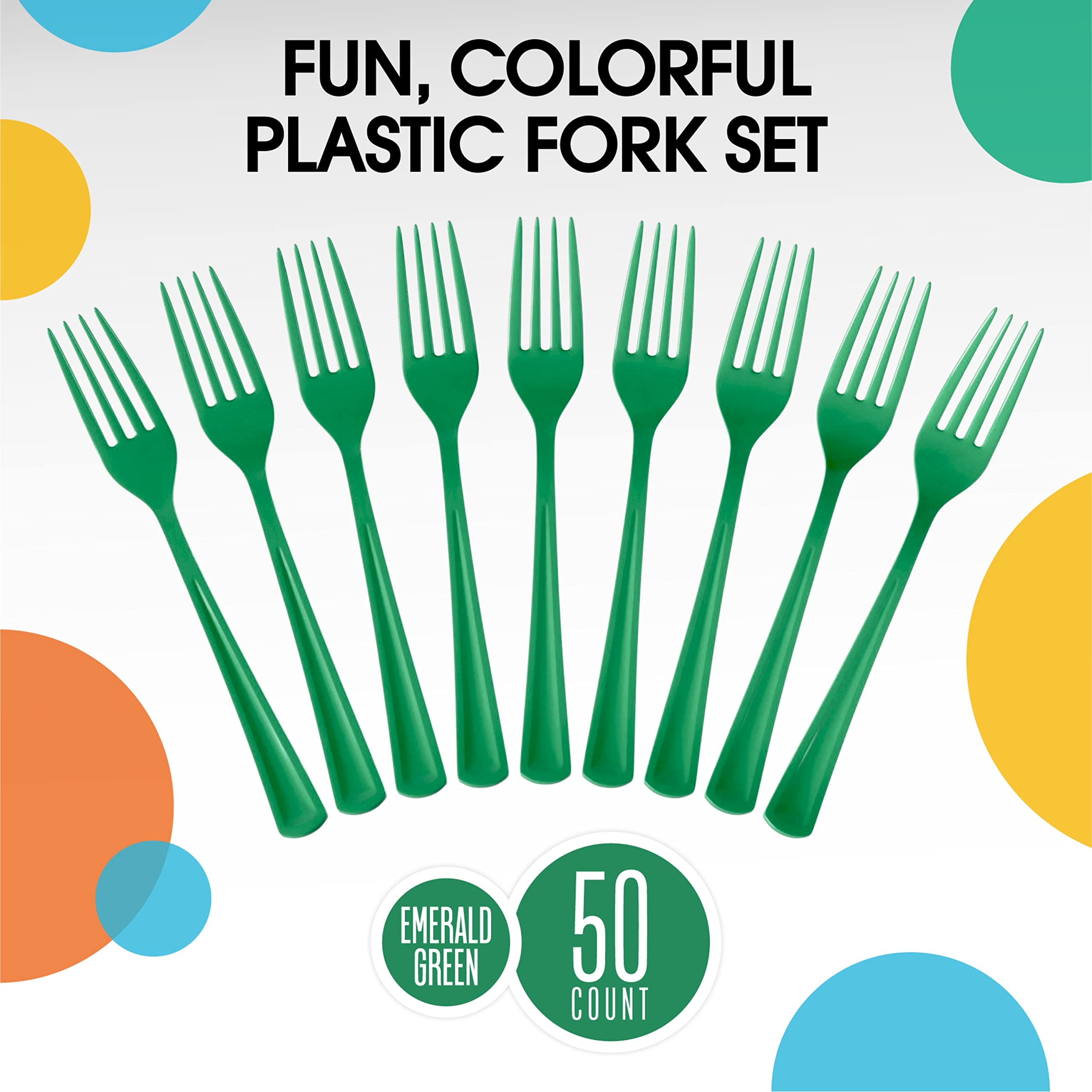 Heavy Duty Emerald Green Plastic Forks | 1200 Count