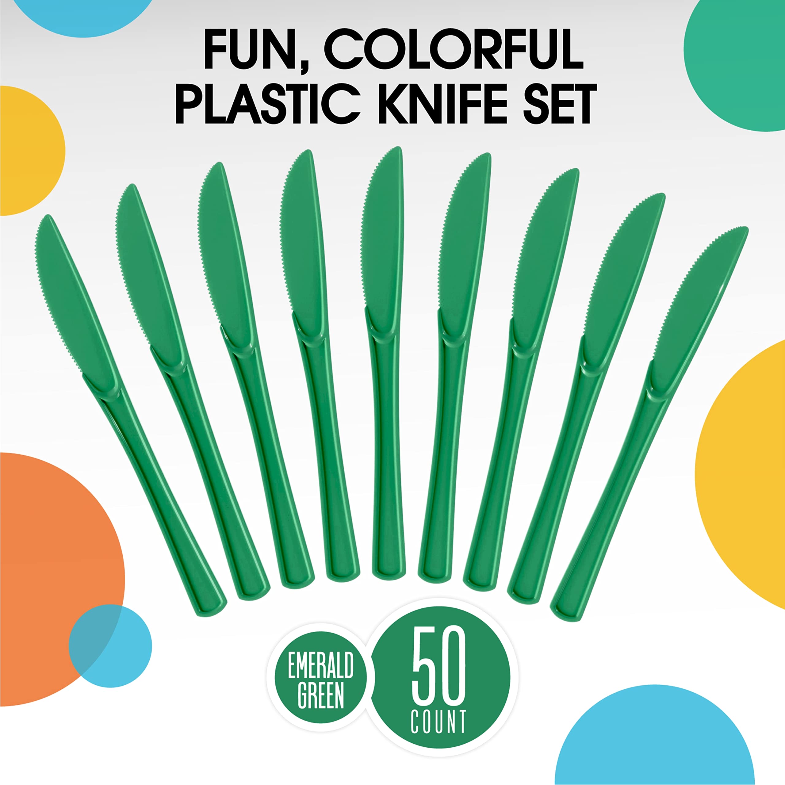 Heavy Duty Emerald Green Plastic Knives | 1200 Count