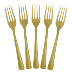 Heavy Duty Gold Plastic Forks | 100 Count