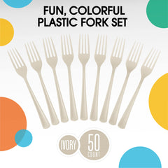 Heavy Duty Ivory Plastic Forks | 1200 Count