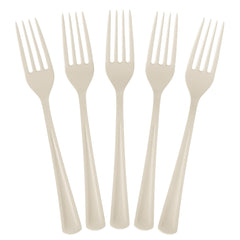 Heavy Duty Ivory Plastic Forks | 100 Count