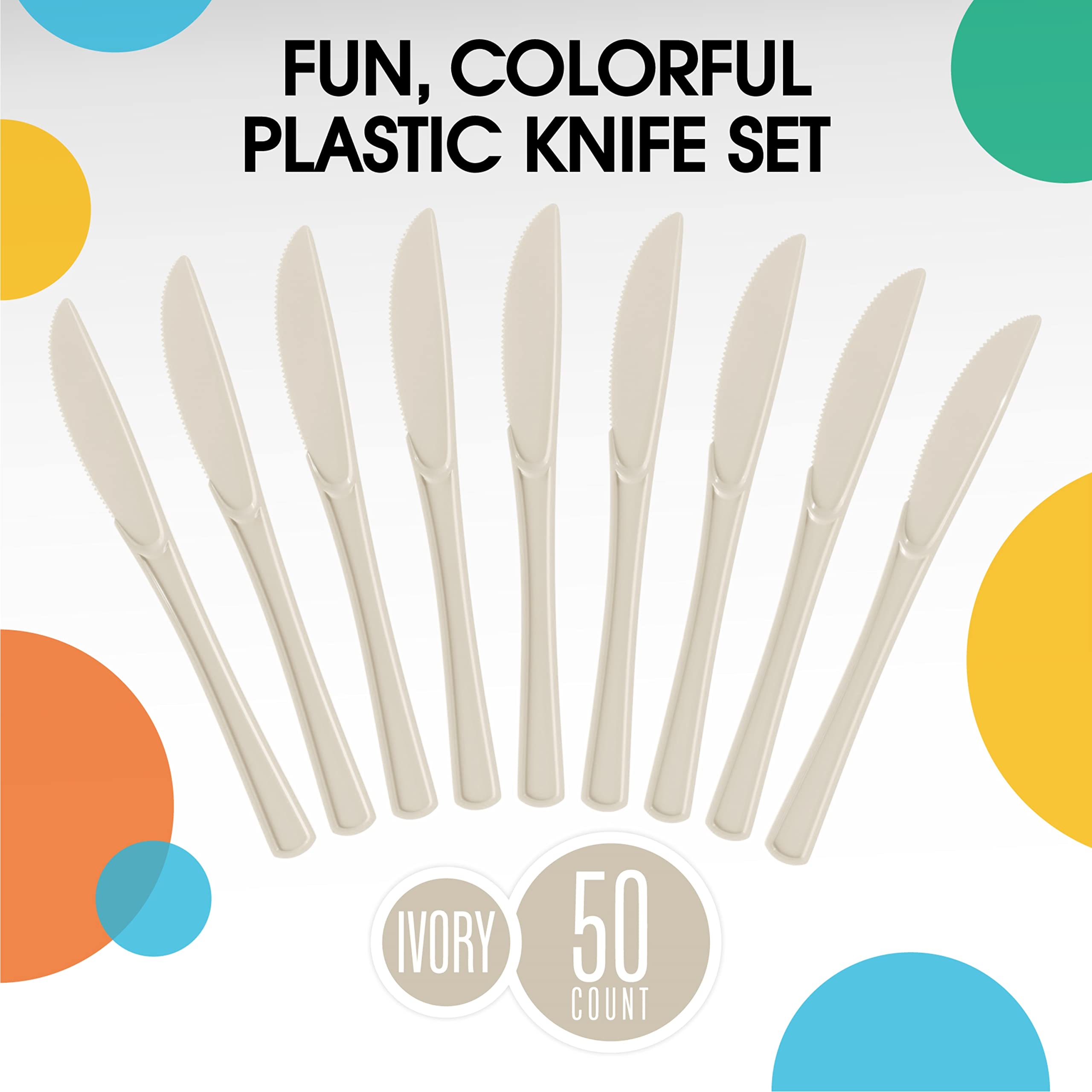 Heavy Duty Ivory Plastic Knives | 1200 Count