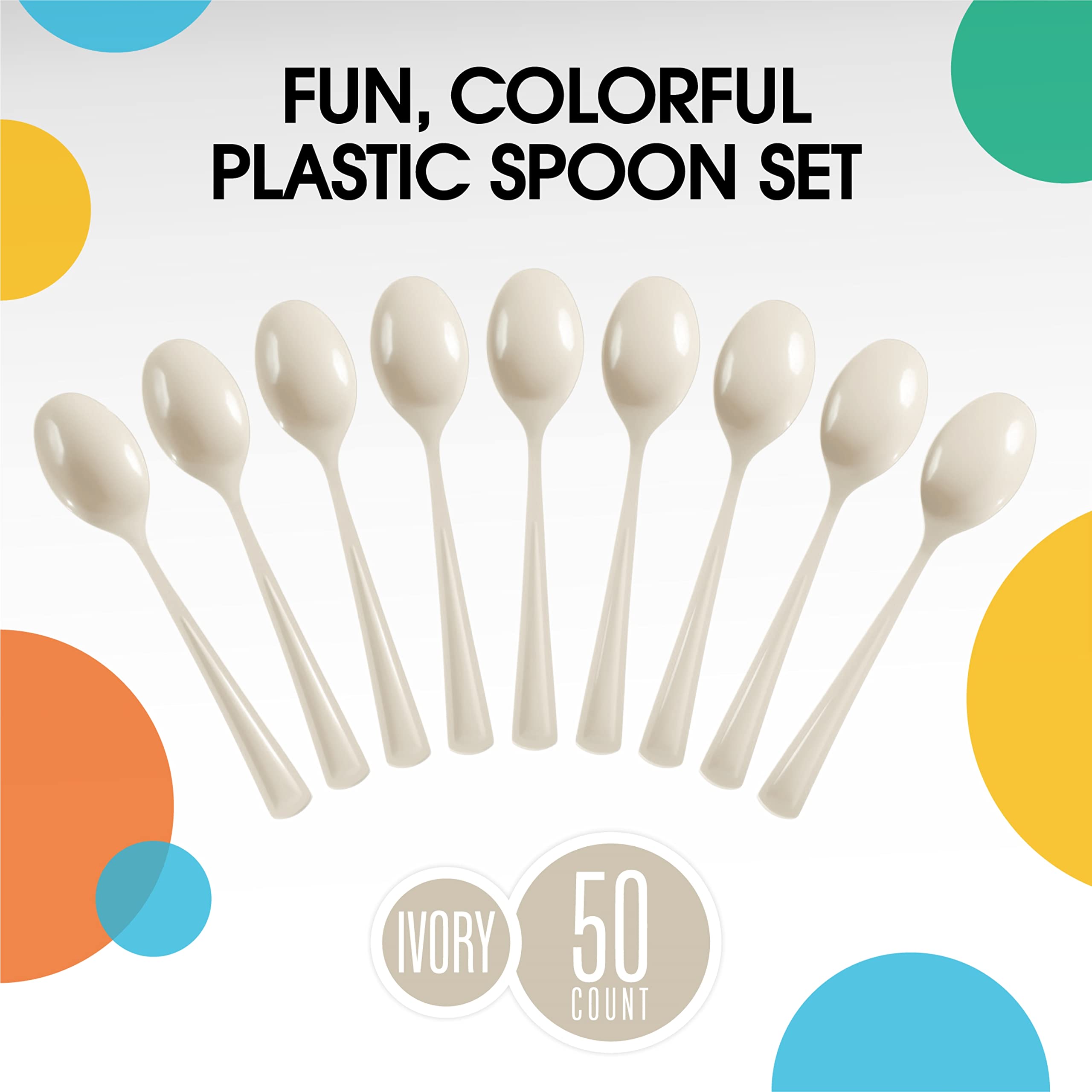 Heavy Duty Ivory Plastic Spoons | 1200 Count