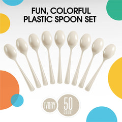 Heavy Duty Ivory Plastic Spoons | 1200 Count