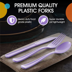 Heavy Duty Lavender Plastic Forks | 1200 Count