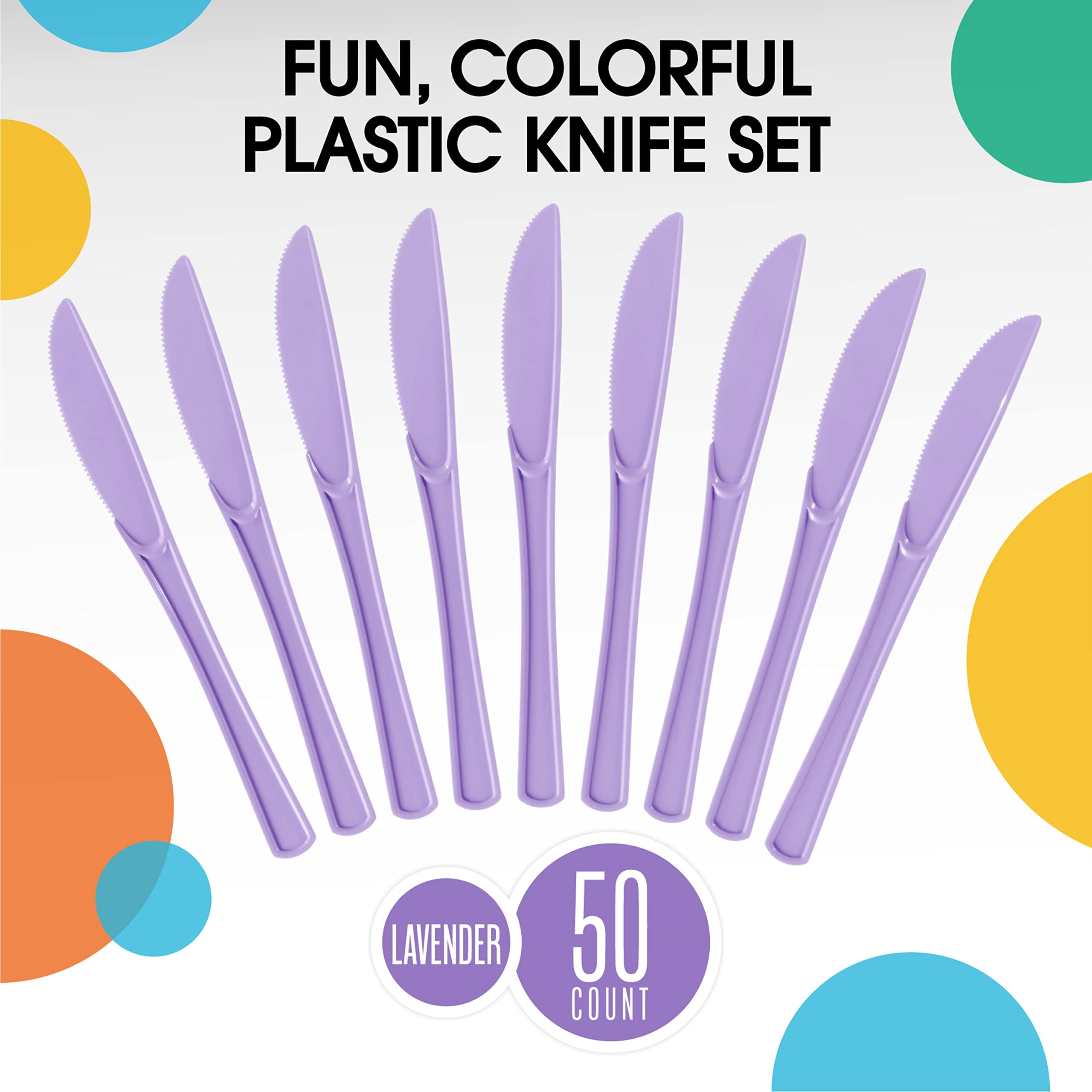 Heavy Duty Lavender Plastic Knives | 1200 Count