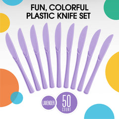 Heavy Duty Lavender Plastic Knives | 100 Count