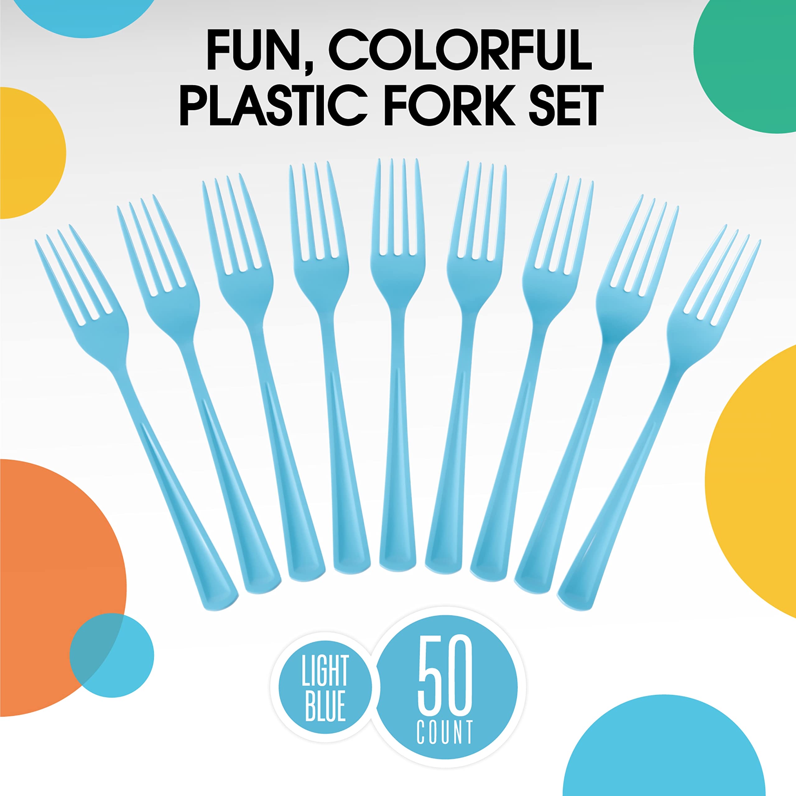 Heavy Duty Light Blue Plastic Forks | 1200 Count