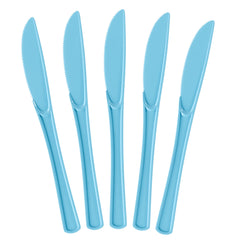 Heavy Duty Light Blue Plastic Knives | 100 Count