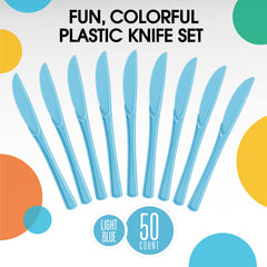 Heavy Duty Light Blue Plastic Knives | 1200 Count