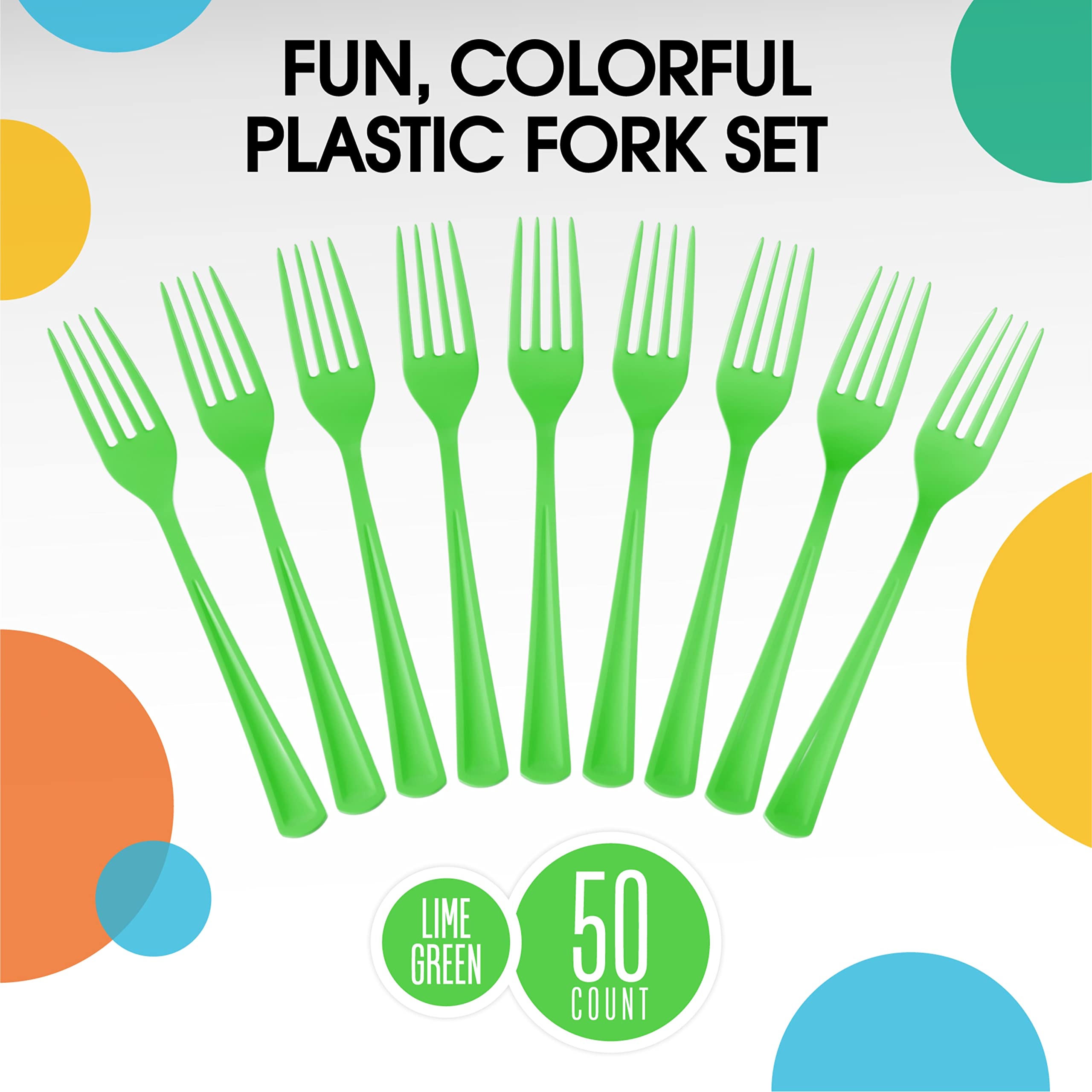 Heavy Duty Lime Green Plastic Forks | 1200 Count