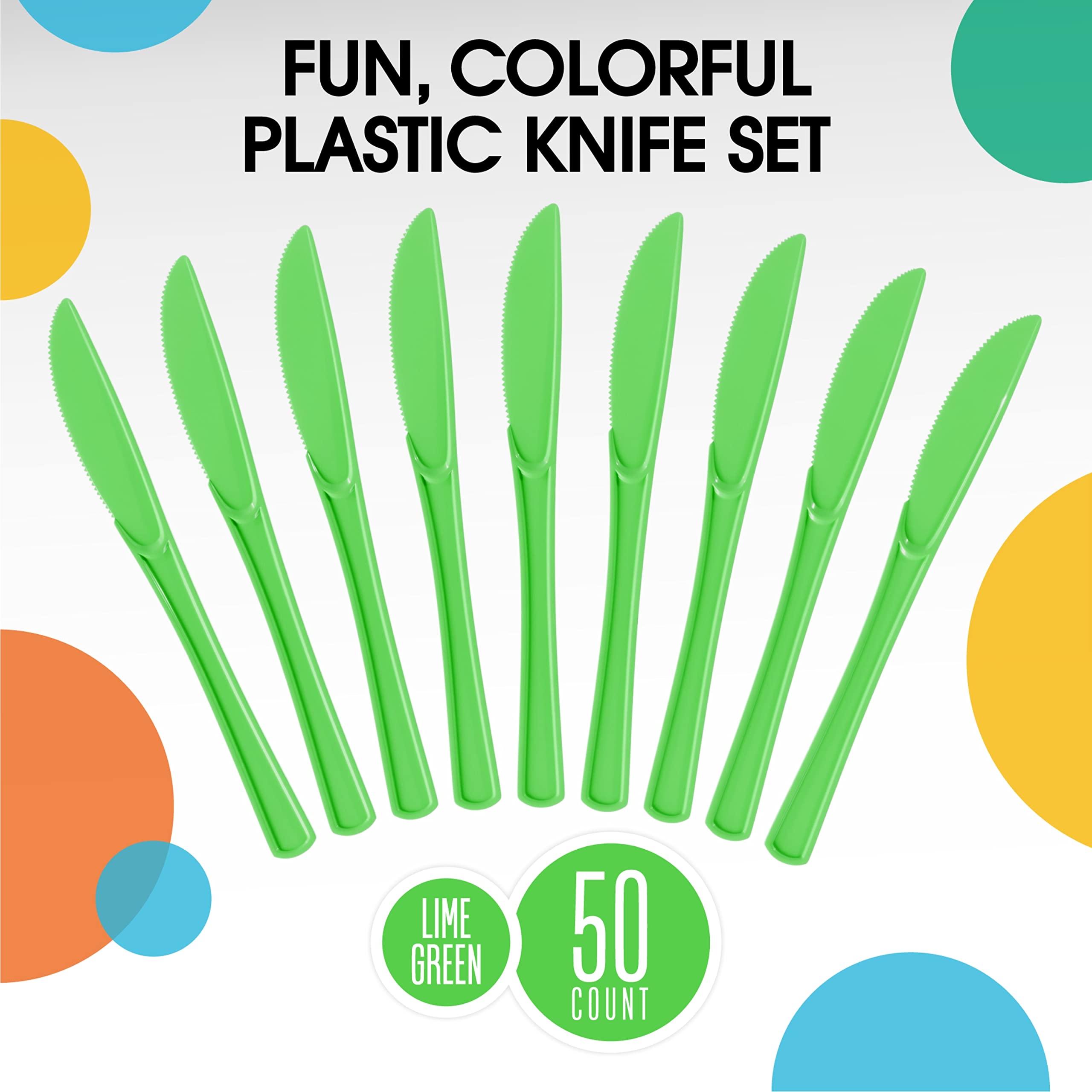 Heavy Duty Lime Green Plastic Knives | 1200 Count