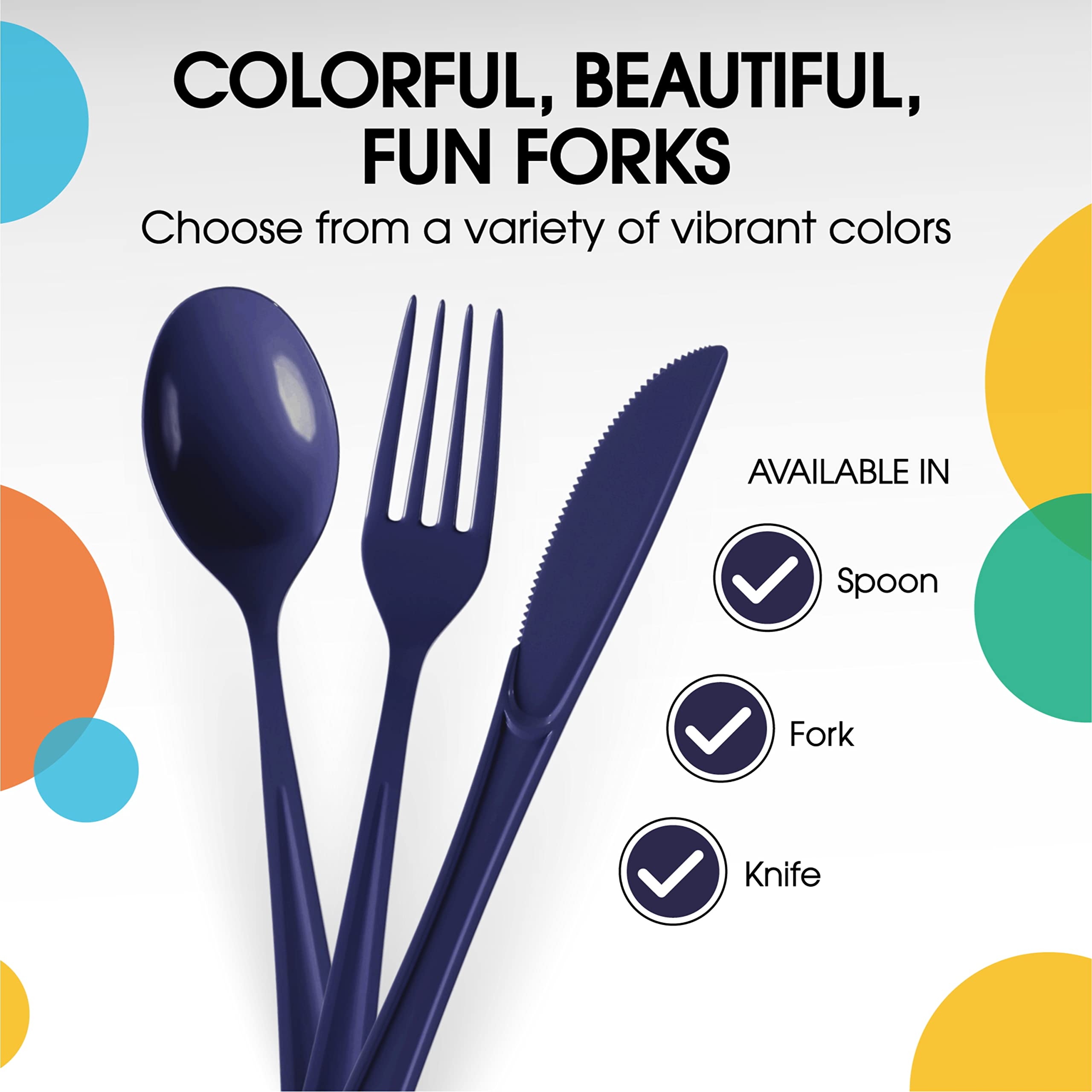 Heavy Duty Navy Plastic Forks | 1200 Count