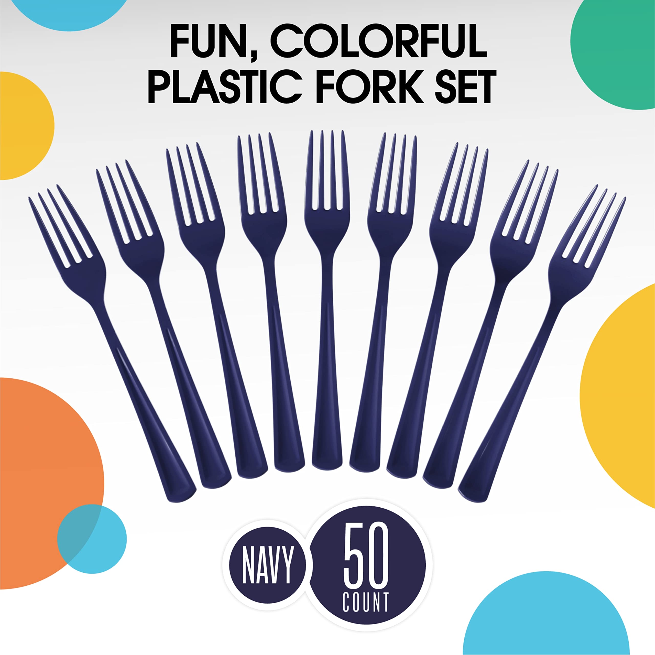 Heavy Duty Navy Plastic Forks | 1200 Count