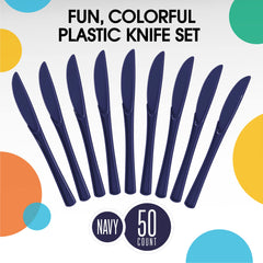 Heavy Duty Navy Plastic Knives | 1200 Count