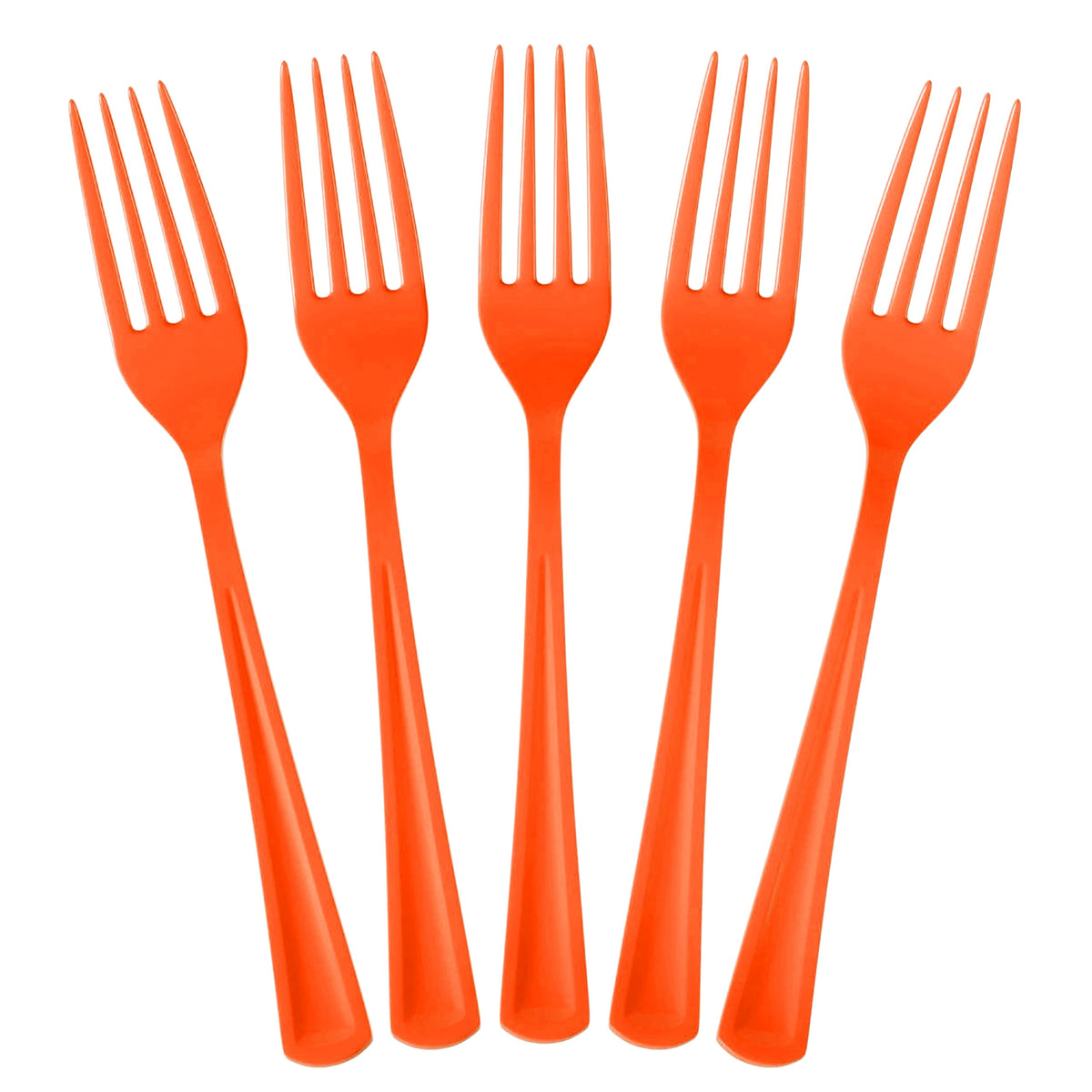 Heavy Duty Orange Plastic Forks | 1200 Count