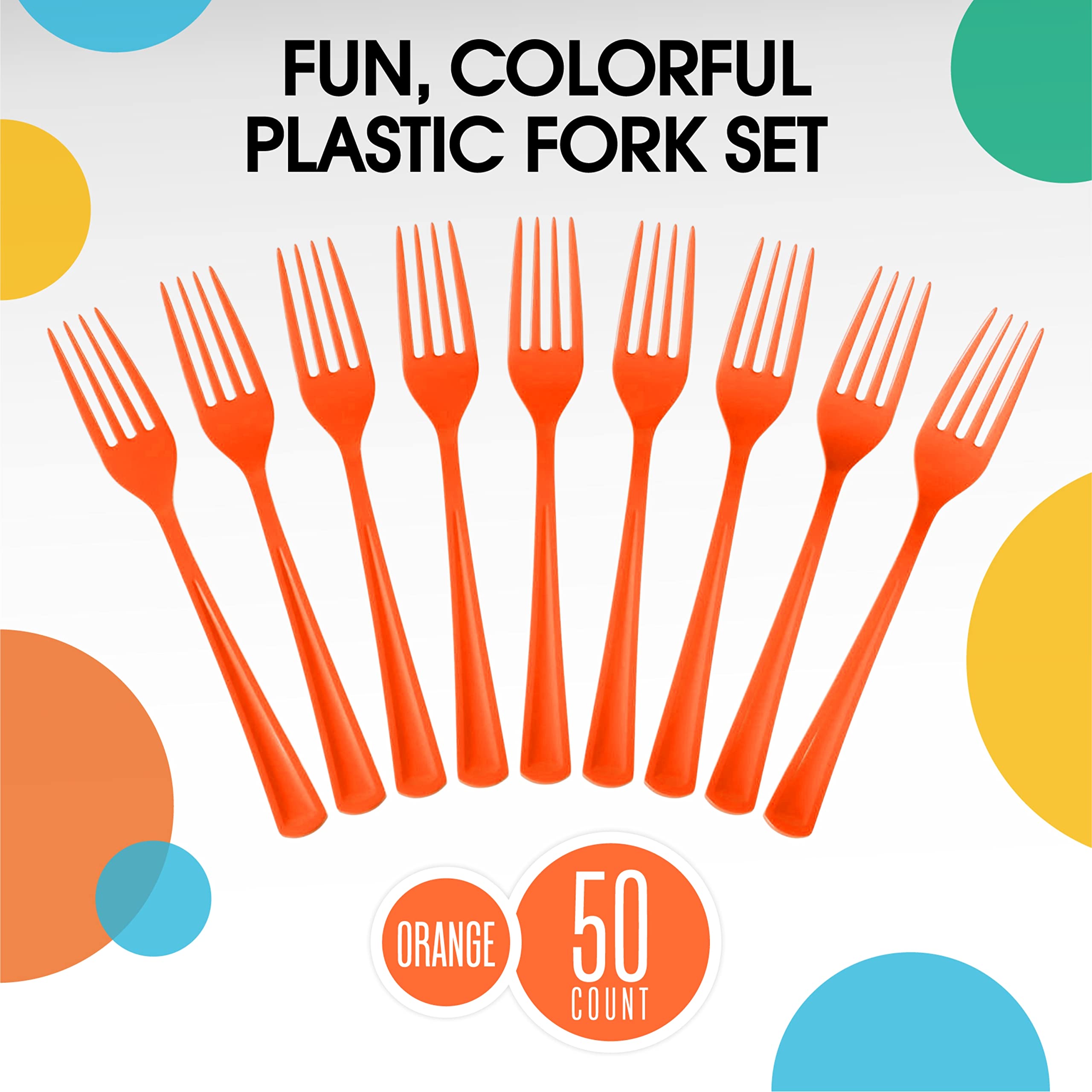 Heavy Duty Orange Plastic Forks | 1200 Count