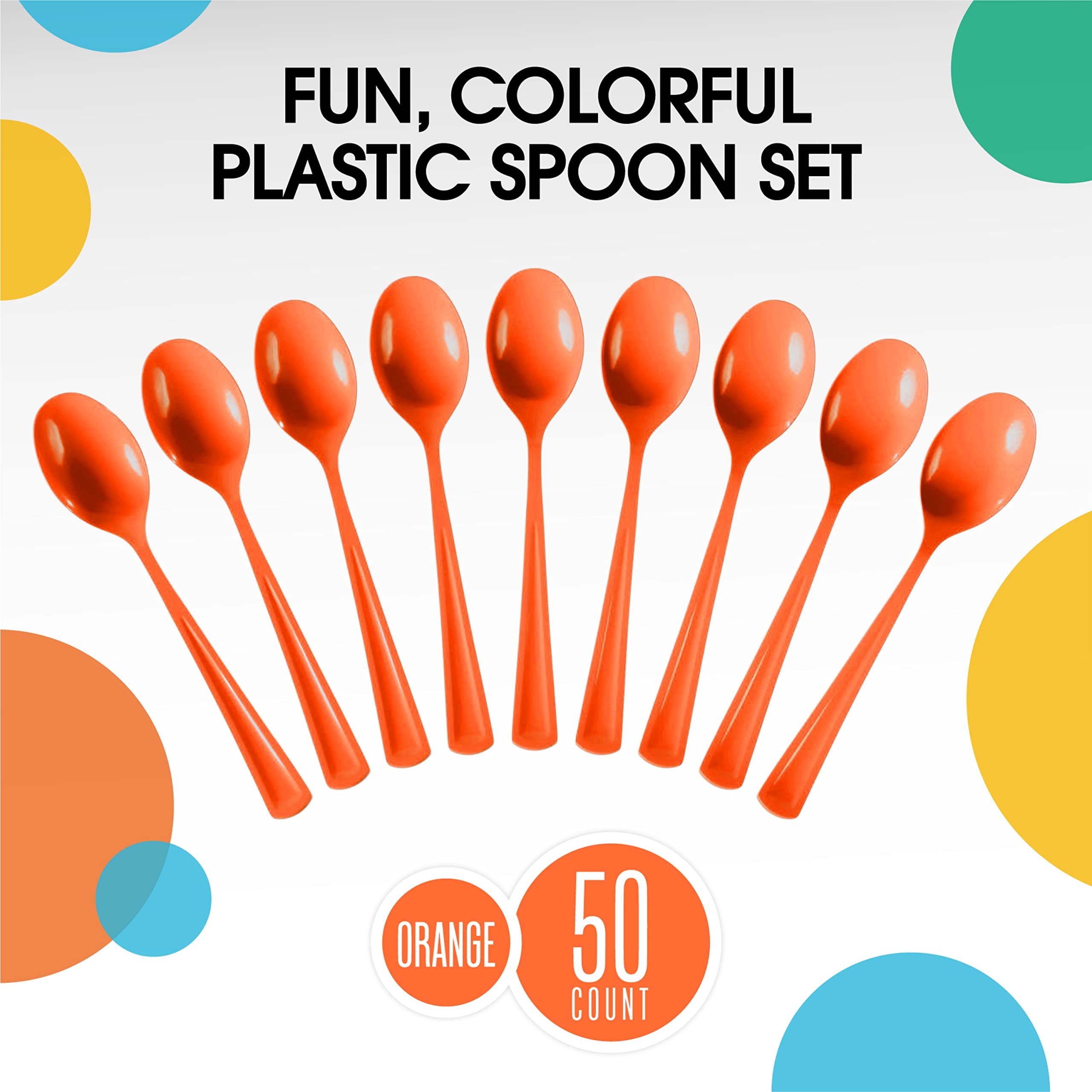 Heavy Duty Orange Plastic Spoons | 1200 Count