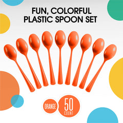 Heavy Duty Orange Plastic Spoons | 1200 Count