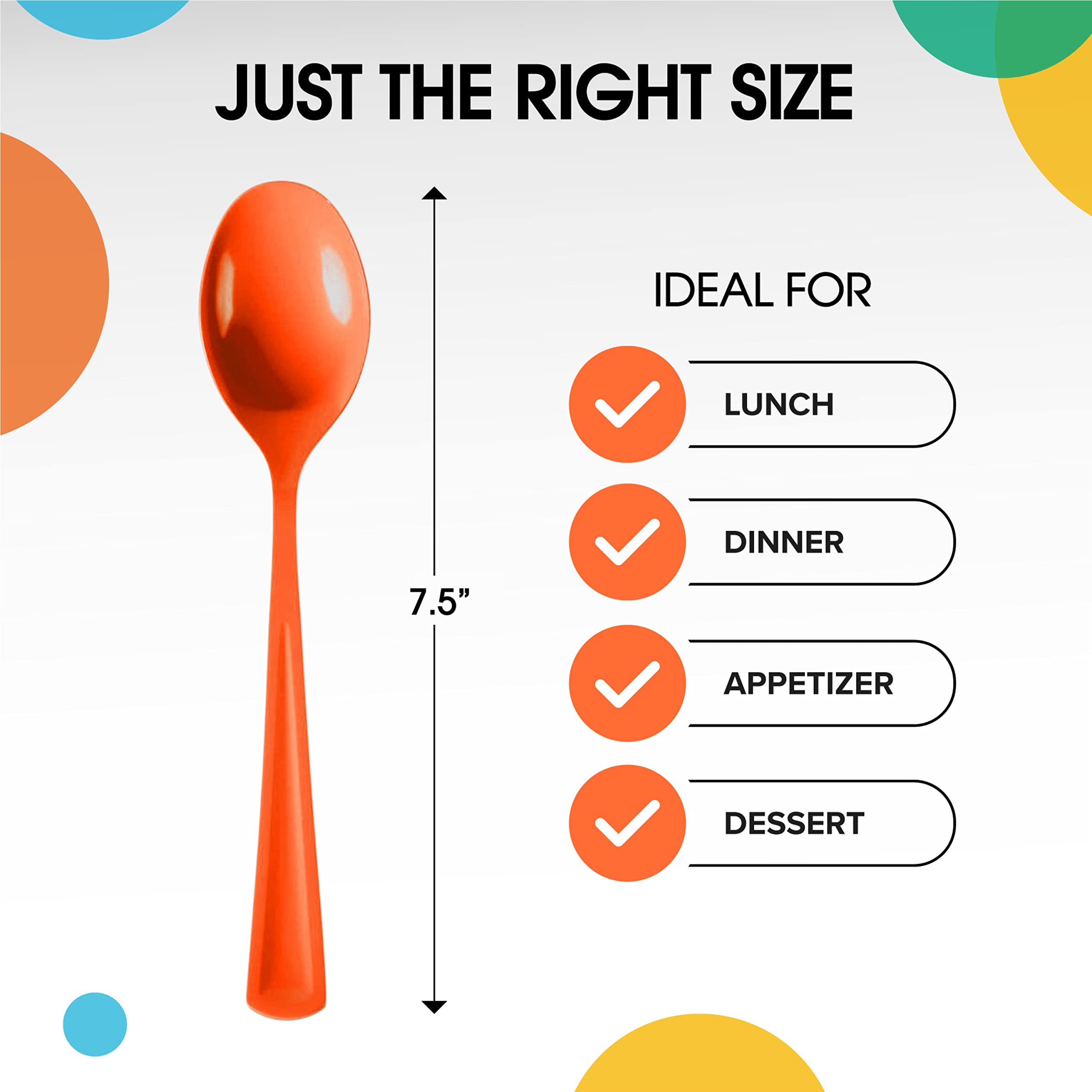 Heavy Duty Orange Plastic Spoons | 1200 Count