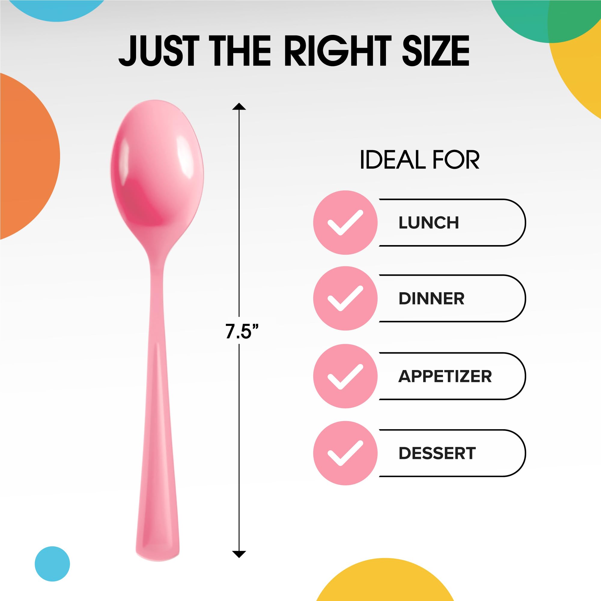 Heavy Duty Pink Plastic Spoons | 1200 Count