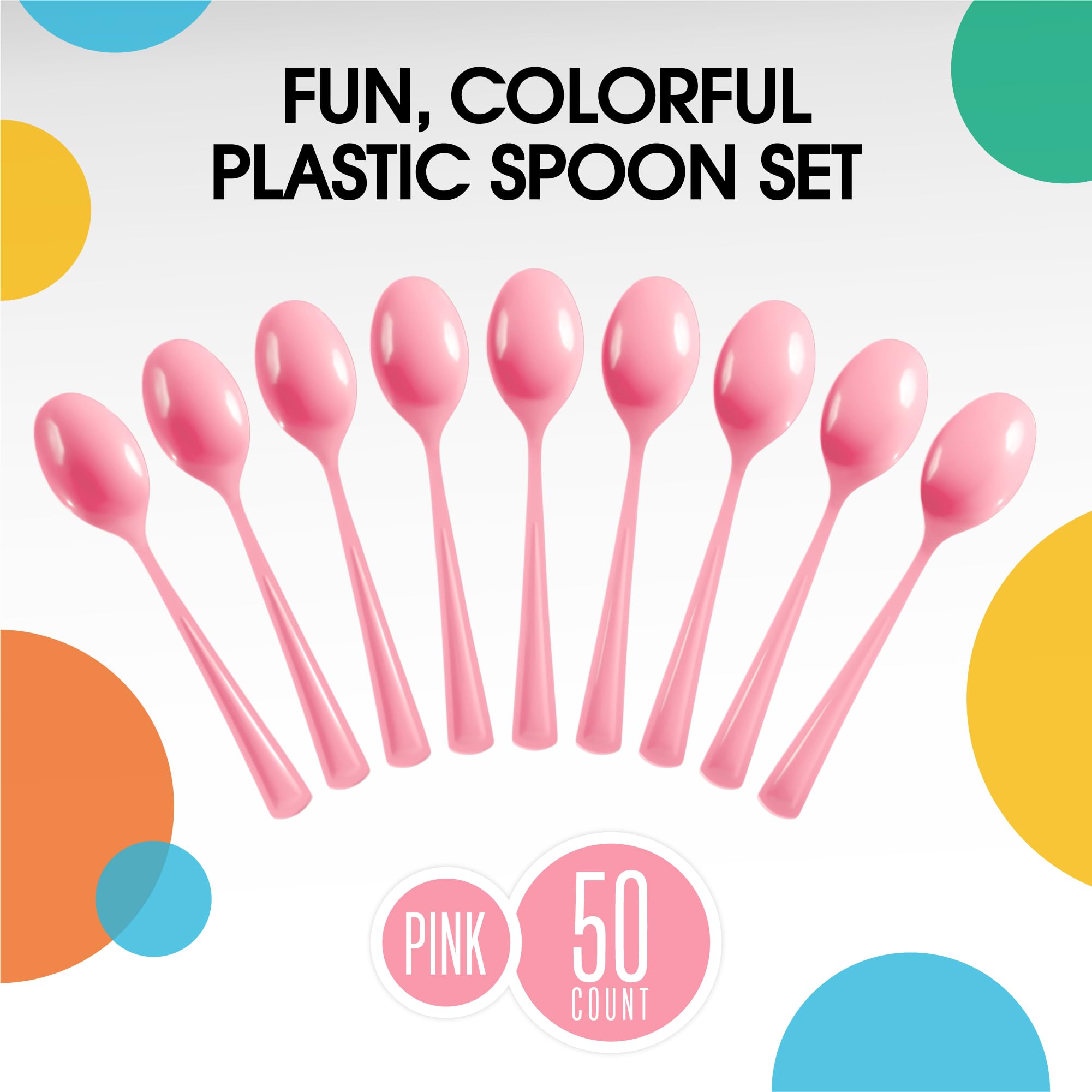 Heavy Duty Pink Plastic Spoons | 1200 Count