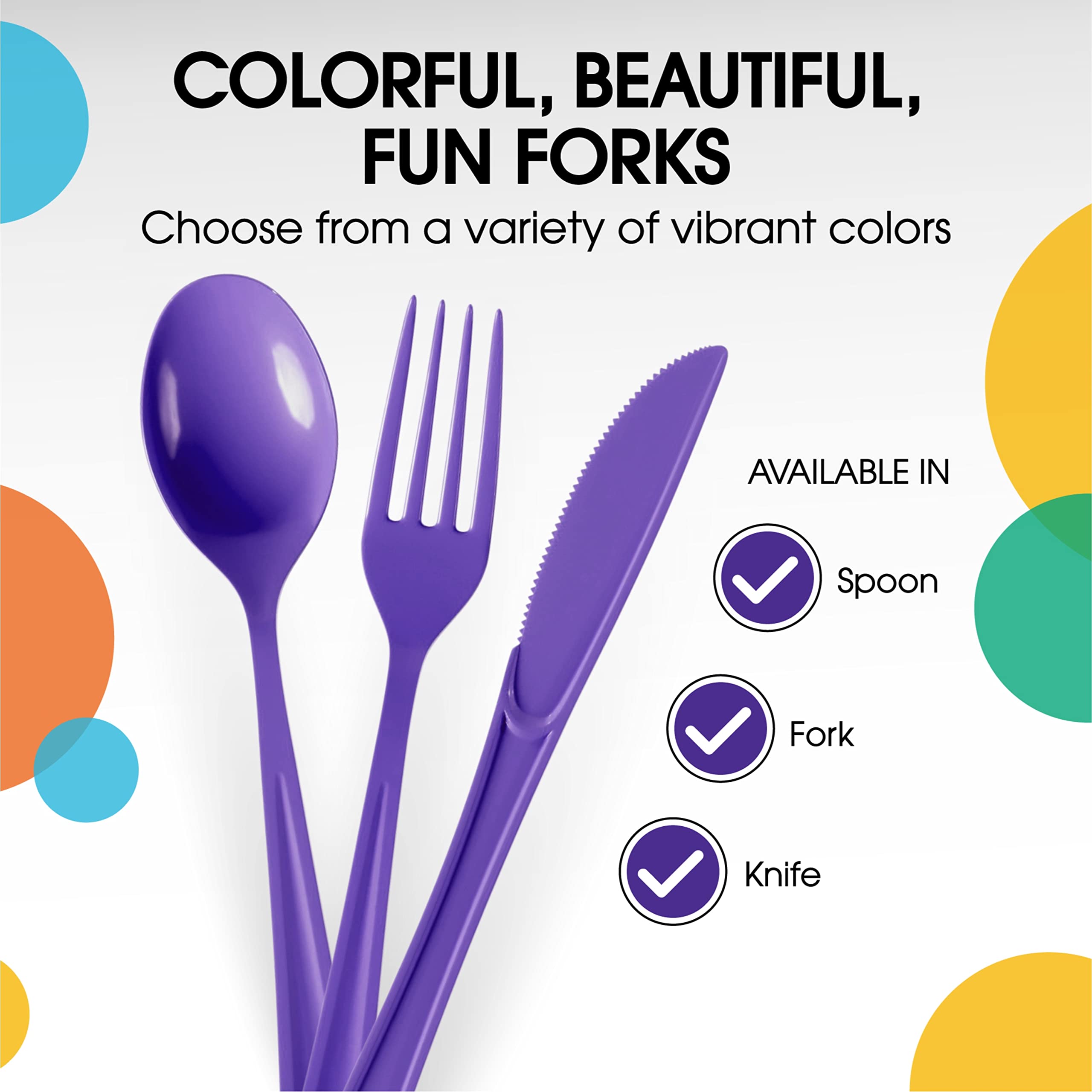 Heavy Duty Purple Plastic Forks | 1200 Count