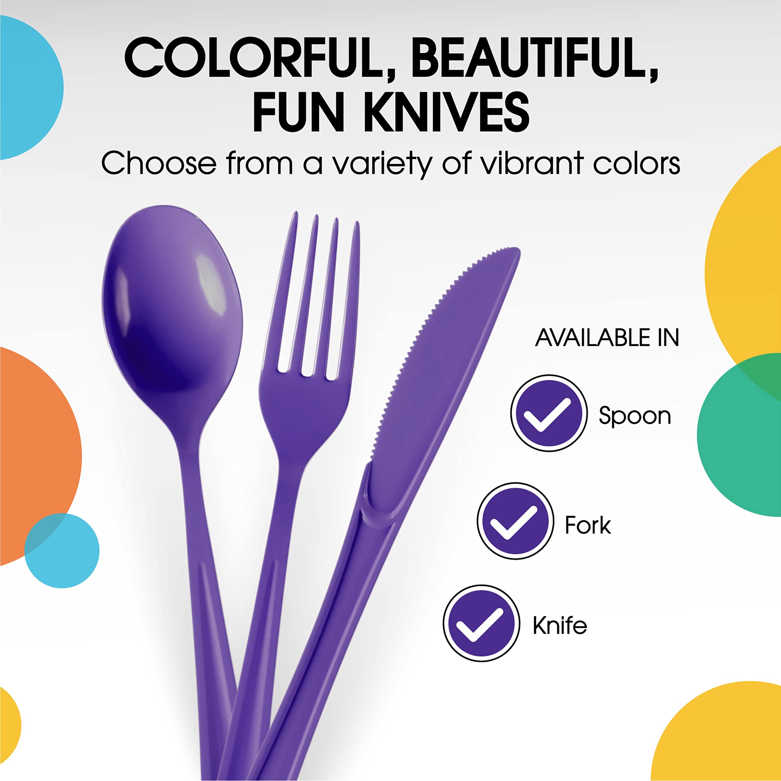 Heavy Duty Purple Plastic Knives | 1200 Count