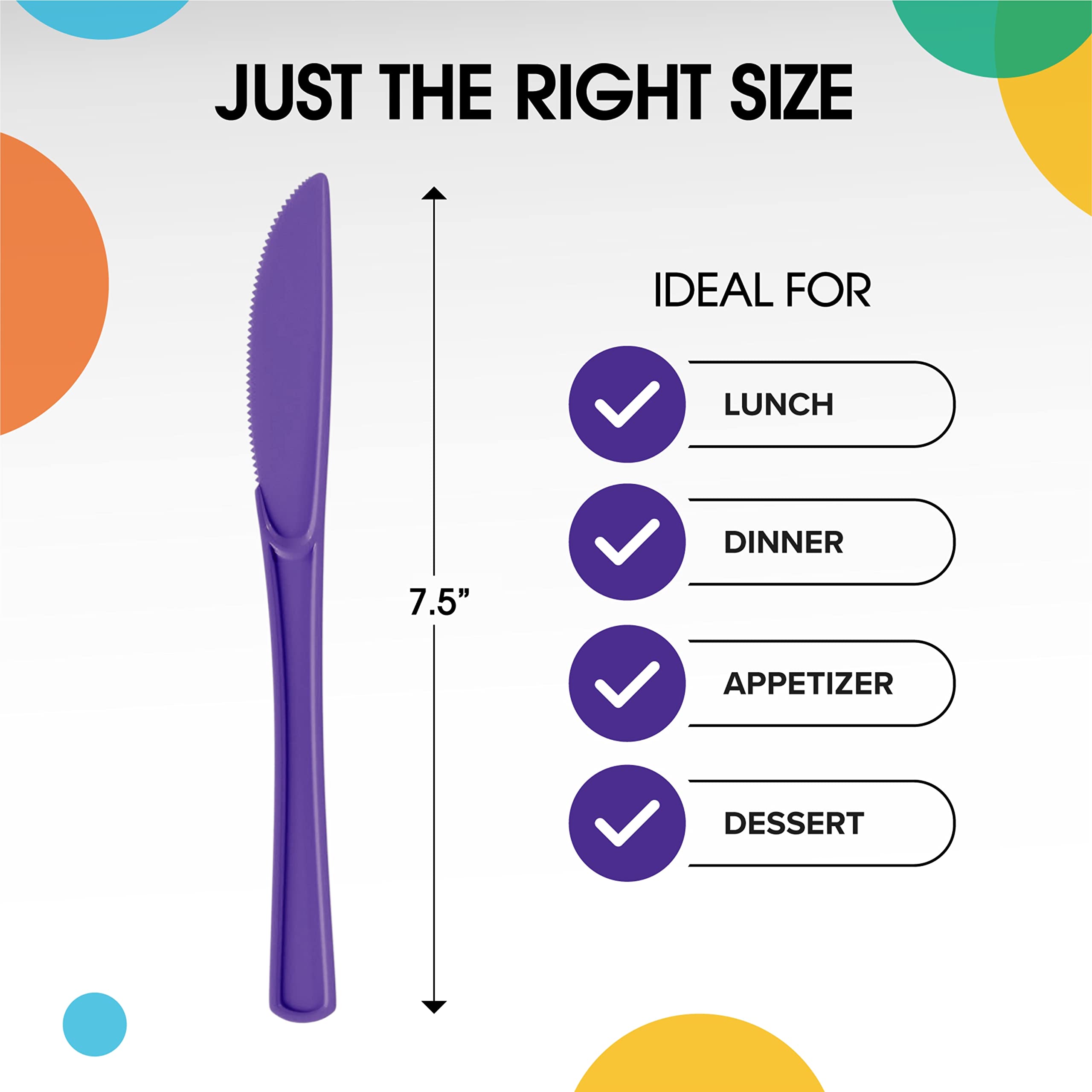 Heavy Duty Purple Plastic Knives | 1200 Count