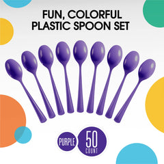 Heavy Duty Purple Plastic Spoons | 1200 Count