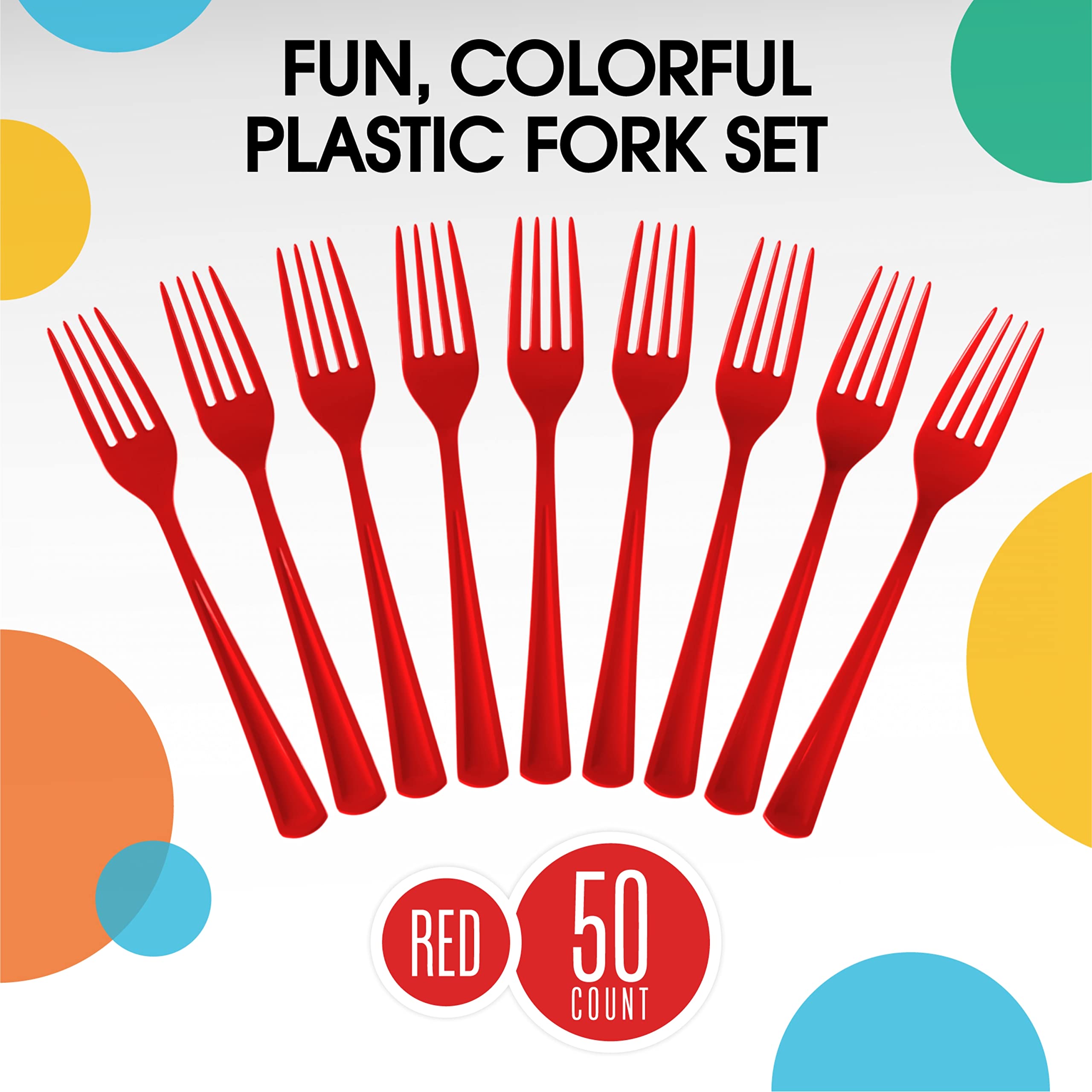 Heavy Duty Red Plastic Forks | 1200 Count