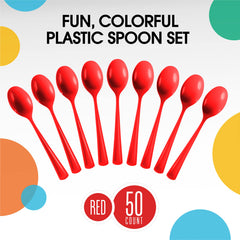 Heavy Duty Red Plastic Spoons | 1200 Count