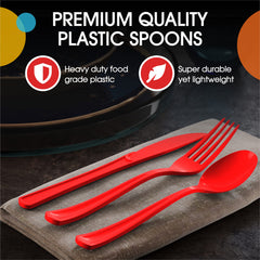 Heavy Duty Red Plastic Spoons | 1200 Count