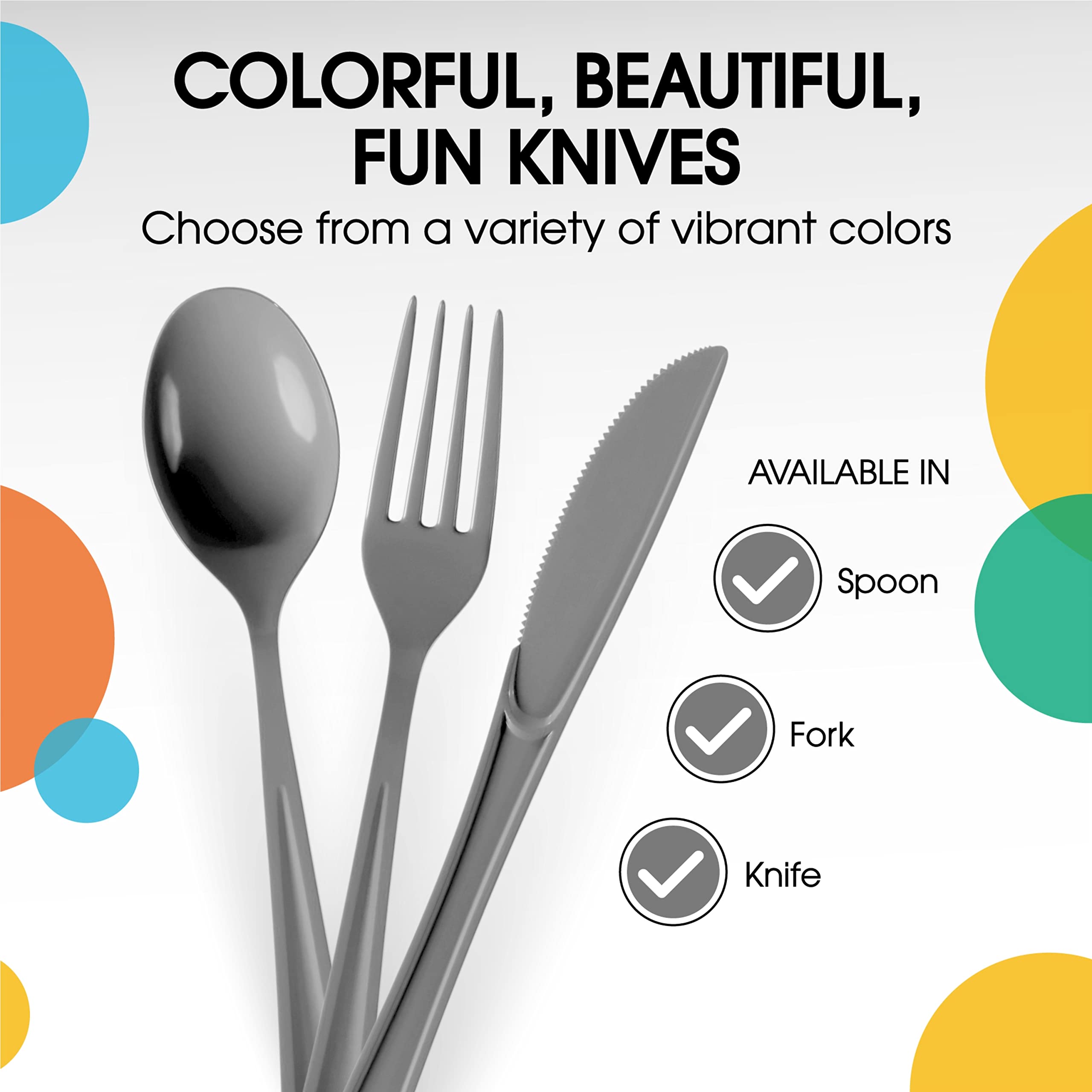 Heavy Duty Silver Plastic Knives | 1200 Count