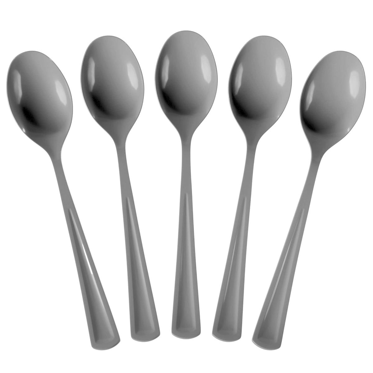 Heavy Duty Silver Plastic Spoons | 1200 Count