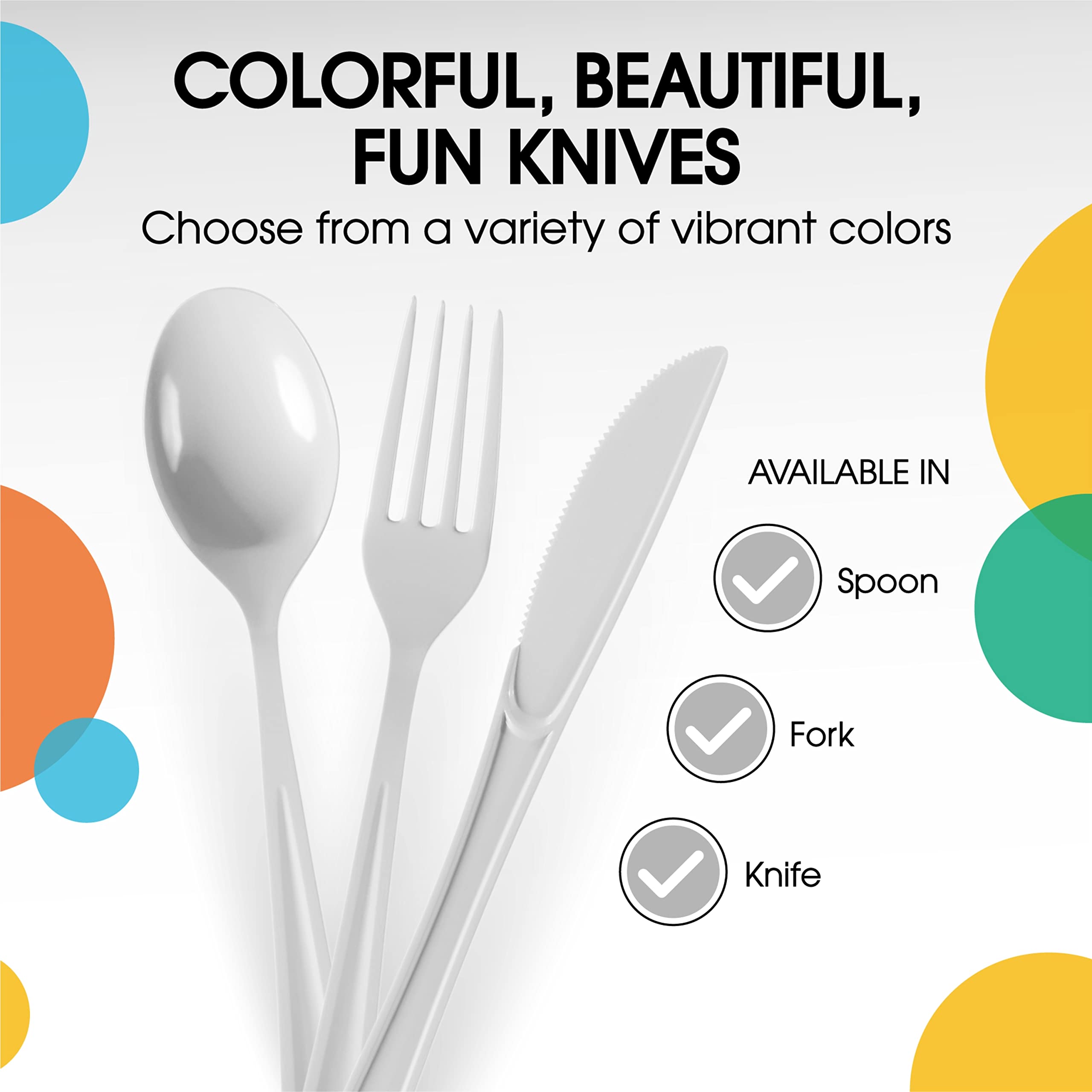 Heavy Duty White Plastic Knives | 1200 Count