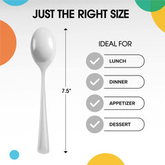 Heavy Duty White Plastic Spoons | 1200 Count