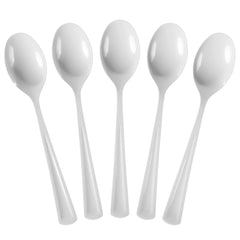 Heavy Duty White Plastic Spoons | 100 Count