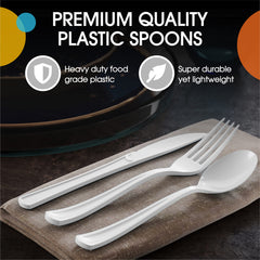 Heavy Duty White Plastic Spoons | 1200 Count