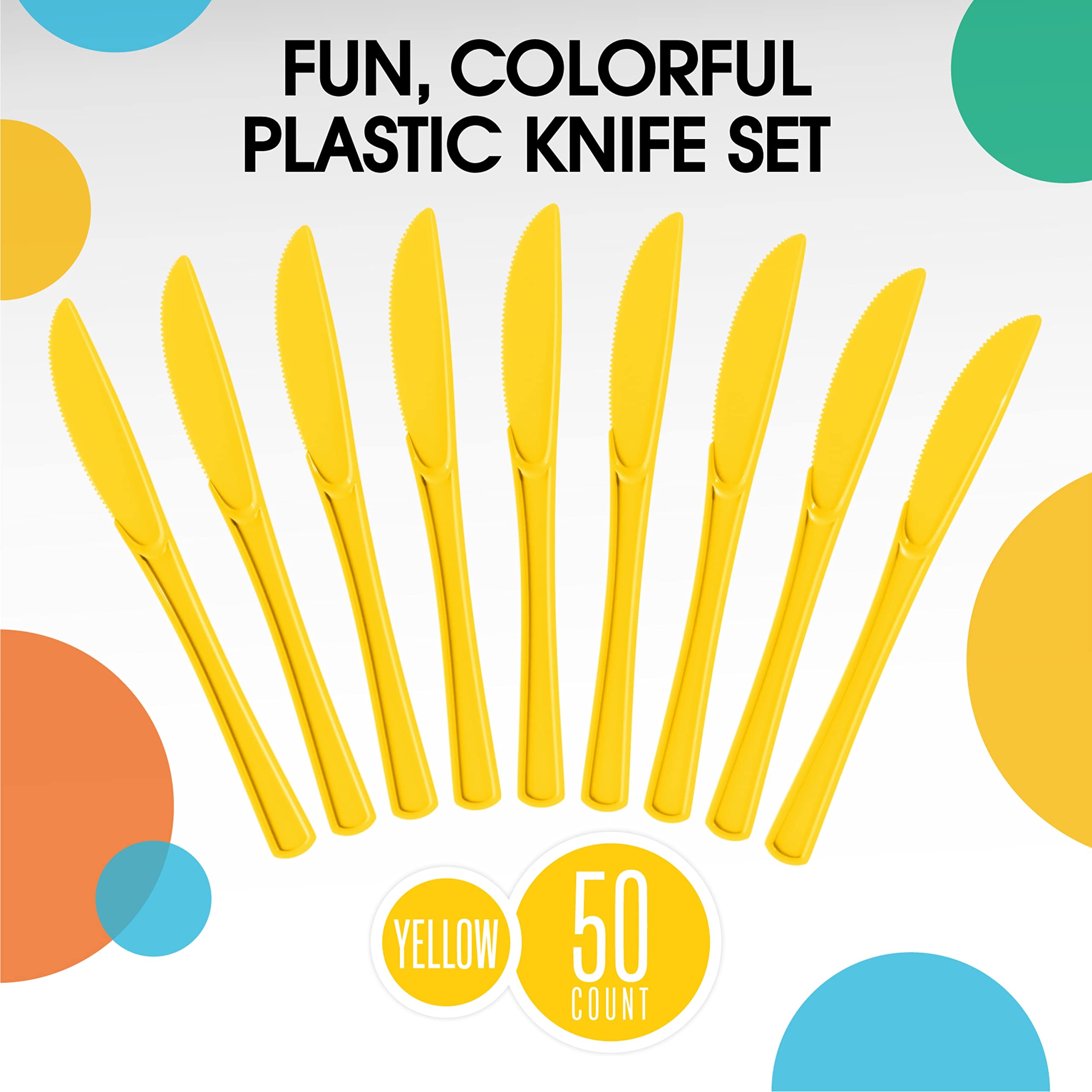 Heavy Duty Yellow Plastic Knives | 1200 Count