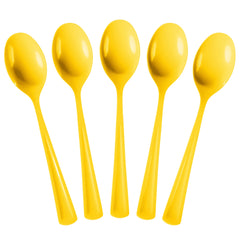 Heavy Duty Yellow Plastic Spoons | 1200 Count