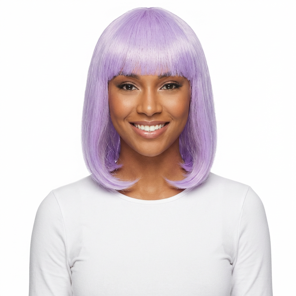 Lavender Long Bob Wig - Chic Costume Accessory - Case of 12
