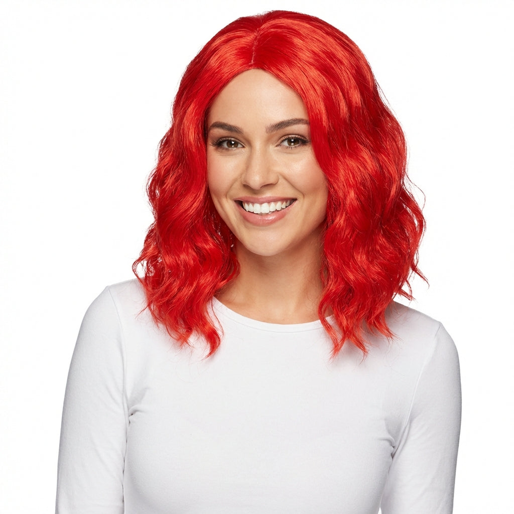 Vibrant Red Body Wave Wig - Case of 12