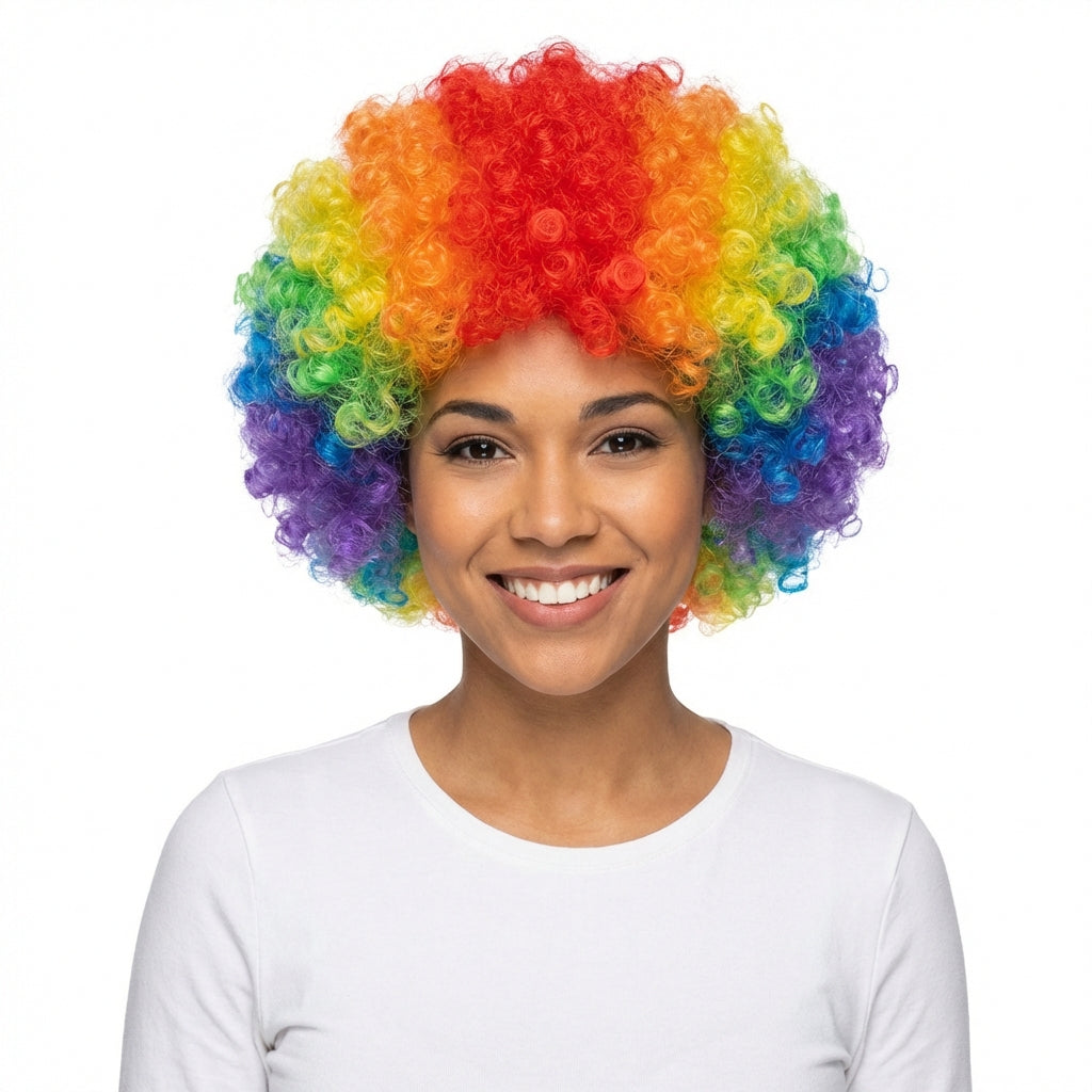 Vibrant Rainbow Curly Wig, One Size